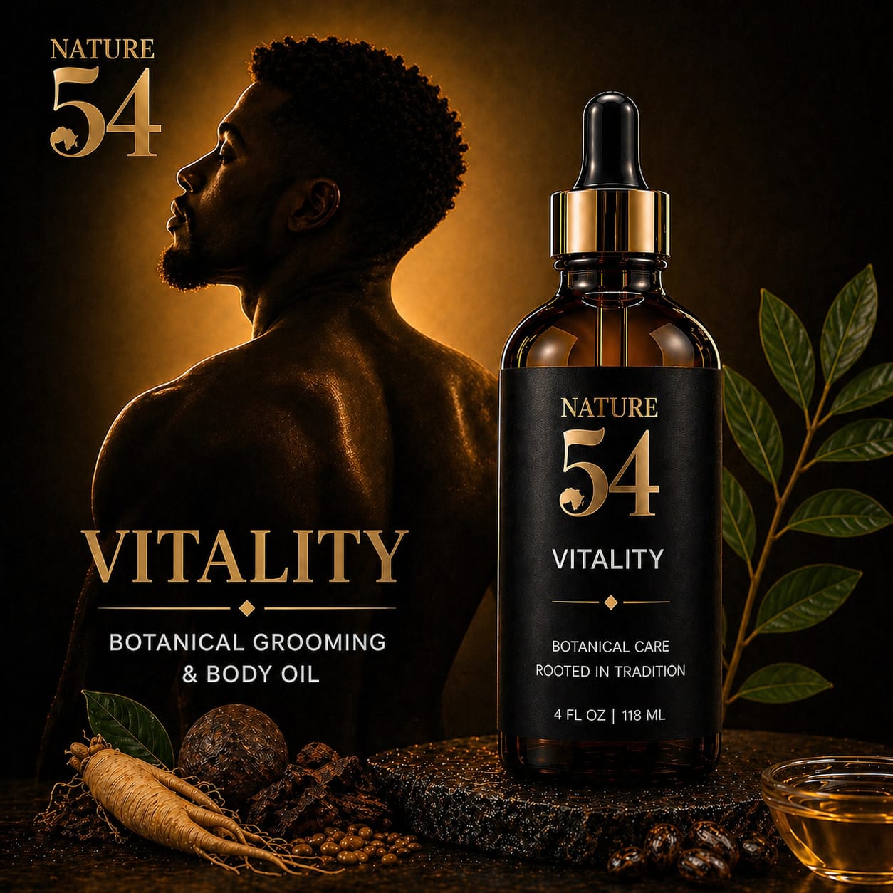 Vitality Elixir — Men’s Botanical Grooming & Body Oil, 4 oz